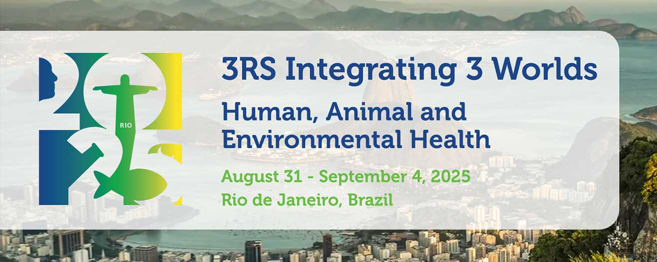 Presentation slide introducing the 3Rs Integrating 3 Worlds conference in Rio de Janeiro, Brazil.